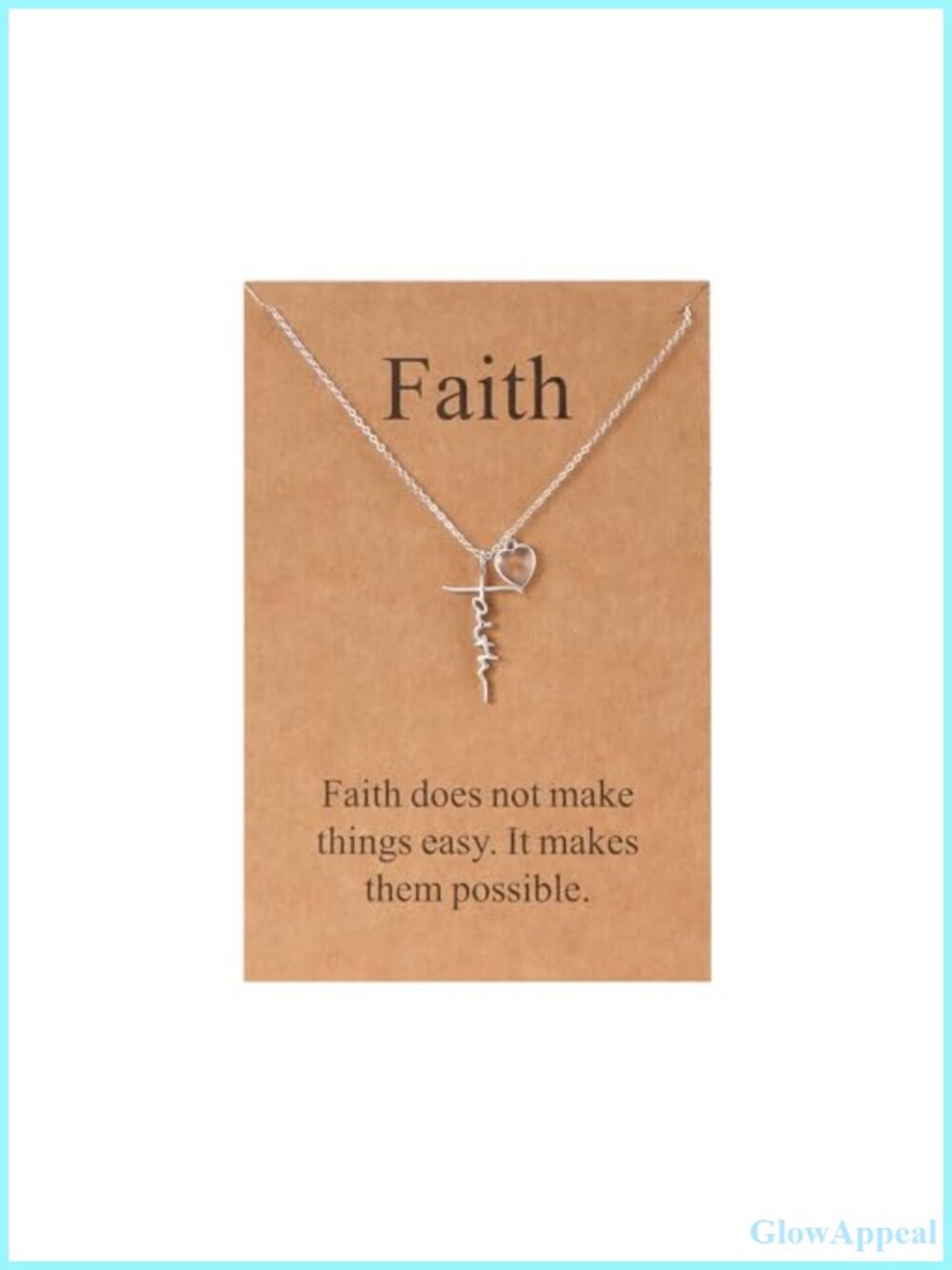 Mustard Seed Faith Cross Pendant Necklace Stainless Steel 18" Inspirational